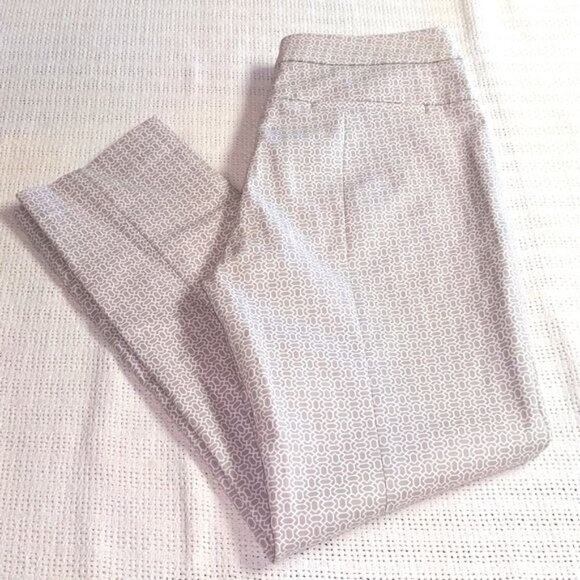 Adrianna Papell Embellished Print Slim Leg w Besom Pk Sz. 4 Pants - Picture 3 of 9